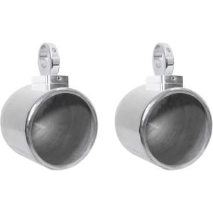 imageRockville MAC90S Bundle 2 8 in Polished Silver Aluminum Wakeboard Tower Speaker Enclosures 2 MAC360C Swivel Chrome 360 Swivel amp Surface Mount Clamps 4Items