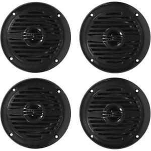 imageRockville MS40B 200 Watt 4in Black Marine Boat Speakers Compact and Powerful Design Waterproof Construction for Boats ATVs and Outdoor Audio Systems 4Piece