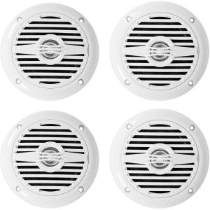 imageRockville MS40W 4 200W Peak50W RMS Marine Boat Speakers 4 Ohm IP56 Waterproof AntiUV ABS Build Mylar Tweeter Compact for Boats and Outdoor Use 4Piece