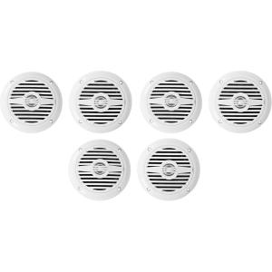 imageRockville MS40W Compact and Powerful 4in 200Watt Marine Boat Speakers in White IP56 Rated with Polypropylene Cones and Aluminum Voice Coils 6Piece