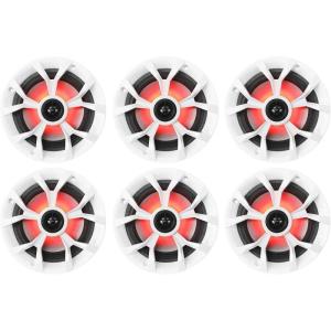 imageRockville Marine Speaker Bundle 6 RKL65MBW 65 700Watt LED Speakers BlackWhite Grilles 6Items