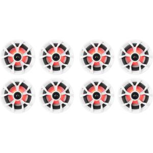 imageRockville RKL65MBW 65 700W Marine Speakers 4 Ohm LED Lights CEA Compliant Coaxial Waterproof BlackWhite Grilles for Boats ATVs UTVs 4Pair