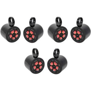 imageRockville RKL65MBW Bundle 3 Pairs 65 Marine Wakeboard LED Speakers 700W Peak170W RMS per Pair 3 Pairs MAC65B Black Aluminum Wakeboard Tower Speaker Pod Enclosures 6Items