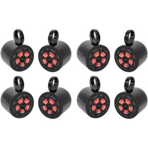 imageRockville RKL65MBW Bundle 8 65 in 700W Marine Wakeboard LED Speakers 8 MAC65B Black Aluminum Wakeboard Tower Speaker Pod Enclosures 16Items