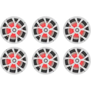 imageRockville RKL80MW 8 900Watt White 2Way Marine Boat Speakers with LED Lights Waterproof UV Resistant Salt and Fresh Water Ready for Boats and Outdoor Installations 6Piece