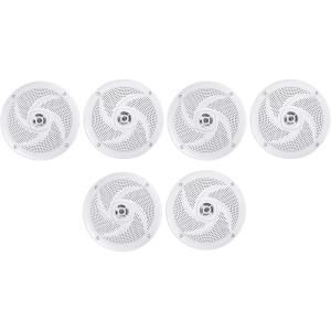 imageRockville RSM65W 320Watt per Pair 65in Waterproof Shallow Marine Speaker CEA Compliant 160Watt Peak40Watt RMS Per Speaker Slim Mount for Marine and Outdoor 6Piece