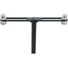imageRockville ACCDM Dual Mic Stand Adapter Bar 58 and 38 Threading Steel Construction Adjustable Positioning Compact Design for Stereo Recording and Podcasts