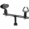 imageRockville ACCDM Dual Mic Stand Adapter Bar 58 and 38 Threading Steel Construction Adjustable Positioning Compact Design for Stereo Recording and Podcasts