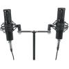 imageRockville ACCDM Dual Mic Stand Adapter Bar 58 and 38 Threading Steel Construction Adjustable Positioning Compact Design for Stereo Recording and Podcasts