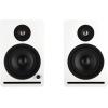 imageRockville APM5D V2 525Inch Powered Studio Monitor Speakers Pair Dark Wood BluetoothWhite