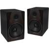 imageRockville APM8W Powered USB Studio Monitor Speaker Pair in White 8 2Way 500W EQ MDF Wood RCAXLR Perfect for Studios Recording MusicDark Wood