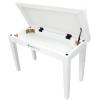 imageRockville PB7 White Thailand Wood Piano Bench Padded Comfort Storage Compartment for Pianists and Keyboard PlayersWhite