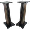 imageRockville Pair SS28B Premium Black Wood Grain 28 Home Speaker Stands 100lb Capacity Solid MDF Wood Dual Platforms Spikes and Pads Included for Home Theater and Studio AudiophilesDark Wood Grain