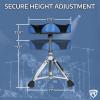 imageRockville RDS51 Double Braced Drum Throne 4 Memory Foam All Black Finish Adjustable Height 177 236 Locking Mechanism Includes Travel Bag Perfect for Drummers Live amp StudioVelvet  Blue Accent