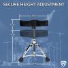 imageRockville RDS51 Double Braced Drum Throne 4 Memory Foam All Black Finish Adjustable Height 177 236 Locking Mechanism Includes Travel Bag Perfect for Drummers Live amp StudioVelvet  Black
