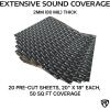 imageRockville RockMat 5015 50 Sq Ft Butyl Sound Deadening Mat 15MM 60 Mil Aluminum Foil Backing Adhesive Precut Sheets Reduces Road Noise and Vibrations Car Truck Van RV Marine50 SQ FT  80 MIL