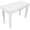 imageRockville PB7 White Thailand Wood Piano Bench Padded Comfort Storage Compartment for Pianists and Keyboard PlayersWhite