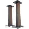 imageRockville Pair SS36C 36 Classic WoodGrain Speaker Stands Solid MDF 100 lb Capacity Dual Top Plates Isolation Pads Brass and Rubber Spikes Cable Management for Home Audio and StudioDark Wood