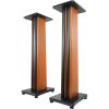 imageRockville Pair SS36C 36 Classic WoodGrain Speaker Stands Solid MDF 100 lb Capacity Dual Top Plates Isolation Pads Brass and Rubber Spikes Cable Management for Home Audio and StudioClassic WoodGrain