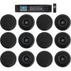 imageRockville RCS1806 Bundle 180Watt 6Zone 70V Commercial Amplifier 6 Pair CC525T 525 in 70V Ceiling Speakers Black for Bedroom Living Room Bathroom Home Audio System 7Items