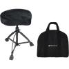 imageRockville RDS51 Double Braced Drum Throne 4 Memory Foam All Black Finish Adjustable Height 177 236 Locking Mechanism Includes Travel Bag Perfect for Drummers Live amp StudioVelvet  All Black