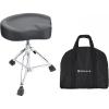 imageRockville RDS51 Double Braced Drum Throne 4 Memory Foam All Black Finish Adjustable Height 177 236 Locking Mechanism Includes Travel Bag Perfect for Drummers Live amp StudioFaux Leather  All Black