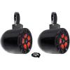 imageRockville RKL65MBW Bundle 2 65 in 350W Peak  85W RMS LED Marine Boat Speakers 2 MAC65B Black Aluminum Wakeboard Tower Enclosures 2 MAC360B 360 Swivel Surface Mount Clamps 6Items