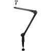 imageRockville ROGAN STAND Pro Boom Arm Mic Stand 38 Reach Aluminum Dual Mount Hidden 65ft XLR Cable Mic Clip Included Foldable Design for Podcasting and Streaming