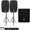 imageRockville SPGN128 Bundle 2 12 1200W Peak 300W RMS Passive DJ PA Speakers SBG1154 15 800W 4Ohm Passive Subwoofer with Pole Mount 2 RVSS2TSNL4 Tripod Stands 20 ft SpeakOn Cables 5Items