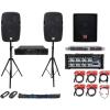 imageRockville SPGN128 Bundle 2 12 in 1200Watt Passive DJ PA Speakers SBG1154 15 in Subwoofer Tripod Stands RX230 Crossover RPM85 Powered Mixer RPA9 Amplifier Audio Cables 14Items