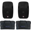 imageRockville SPGN154 Bundle 2 15 Passive 1600W DJ PA Speakers ABS Lightweight Cabinet 400W RMS 4 Ohm TwistLock Speakon Input 2 TB15 Padded Speaker Bags 4Items
