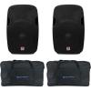 imageRockville SPGN158 Bundle 2 15in Passive DJ PA Speakers 400W RMS800W Program1600W Peak Each 2 TB15 Padded Speaker Bags with Stand Holder ABS Lightweight 8Ohm Cabinets 4Items