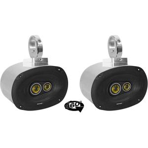 image2 Kicker CSC693 6x9 360 Degree Swivel Chrome Wakeboard Tower Speakers