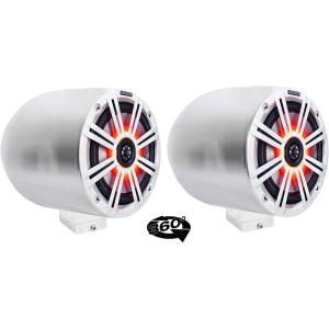 image2 Kicker KM65 65 LED 360 Degree Swivel Chrome Surface Mount Boat Speakers
