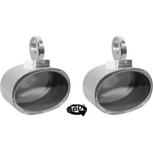 imageRockville 2 MAC69S 6x9 360 Degree Swivel Chrome Wakeboard Tower Speaker Pods