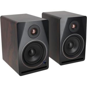imageRockville APM5D V2 525Inch Powered Studio Monitor Speakers Pair Dark Wood BluetoothDark Wood