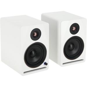 imageRockville APM5D V2 525Inch Powered Studio Monitor Speakers Pair Dark Wood BluetoothWhite