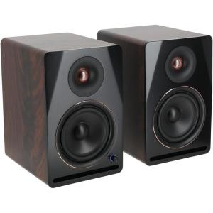imageRockville APM6D V2 65 Powered Studio Monitor Speakers Pair Bluetooth 100W RMS400W Peak Dark WoodDark Wood