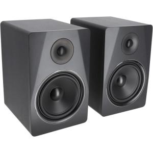 imageRockville APM8W Powered USB Studio Monitor Speaker Pair in White 8 2Way 500W EQ MDF Wood RCAXLR Perfect for Studios Recording MusicBlack