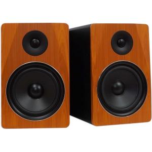 imageRockville APM8W Powered USB Studio Monitor Speaker Pair in White 8 2Way 500W EQ MDF Wood RCAXLR Perfect for Studios Recording MusicCherry