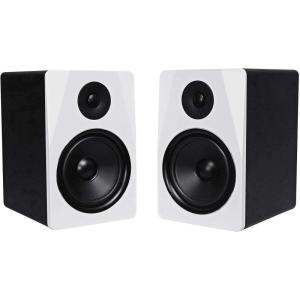 imageRockville APM8W Powered USB Studio Monitor Speaker Pair in White 8 2Way 500W EQ MDF Wood RCAXLR Perfect for Studios Recording MusicWhite