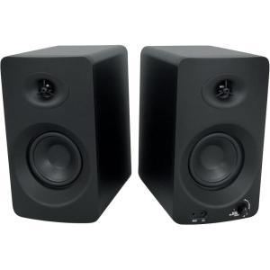 imageRockville ASM4 Powered Studio Monitor Speaker Pair 4 2Way 200W Black Bluetooth Optical Input Perfect for Studio Monitoring Computer Speakers