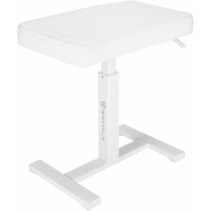 imageRockville AirBench White Adjustable Keyboard Bench 1723 Air Lift Height Adjustment HighDensity Padded Cushion Steel Frame Ideal for Piano Digital Piano Keyboard and Live PerformancesWhite