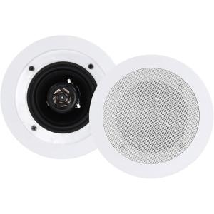 imageRockville CC4T White 4 70V InCeiling Speaker Paintable FlushMount Grill Swivel Tweeter 8Ohm Compatible Perfect for Restaurants Offices and Commercial AudioWhite
