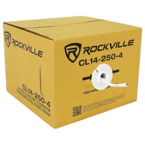 imageRockville CL165004 16 AWG 500ft 4 Conductor Speaker Wire CL2 Rated InCeiling Installation High Purity Copper Flexible PVC Jacket for Home Theater and MultiRoom Audio250 Foot 4 Conductor