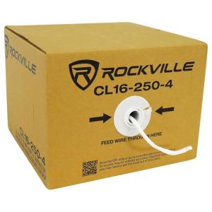 imageRockville CL165004 16 AWG 500ft 4 Conductor Speaker Wire CL2 Rated InCeiling Installation High Purity Copper Flexible PVC Jacket for Home Theater and MultiRoom Audio16 AWG 250 ft