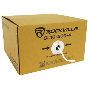 imageRockville CL165004 16 AWG 500ft 4 Conductor Speaker Wire CL2 Rated InCeiling Installation High Purity Copper Flexible PVC Jacket for Home Theater and MultiRoom Audio16 AWG 500 ft