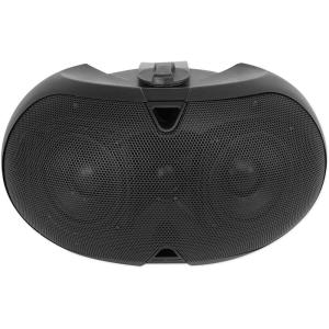 imageRockville D470 Black Dual 4 70V100V or 8 Ohm Wall Mount Speaker Up to 30W Tap Power 70Hz20kHz Swivel Bracket Silk Dome Tweeter for Restaurants and OfficesBlack