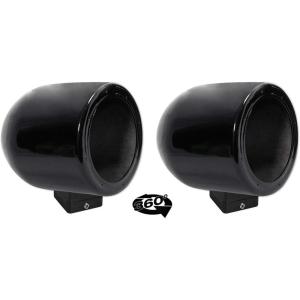 imageRockville MAC65B Bundle 2 65 in Black Aluminum Speaker Pod Enclosures 2 MAC360B 360 Swivel Surface Mount Clamps for Wakeboard Tower Install 4Items