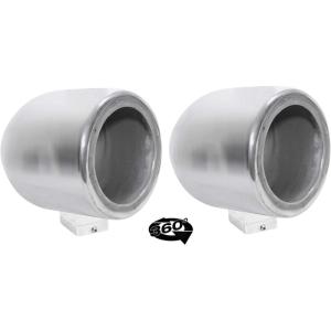 imageRockville MAC65S Bundle 2 Chrome 65 Aluminum Wakeboard Tower Speaker Enclosures 2 MAC360C 360 Swivel Tower or Surface Mount Clamps for WakeboardsMAC Pods 4Items
